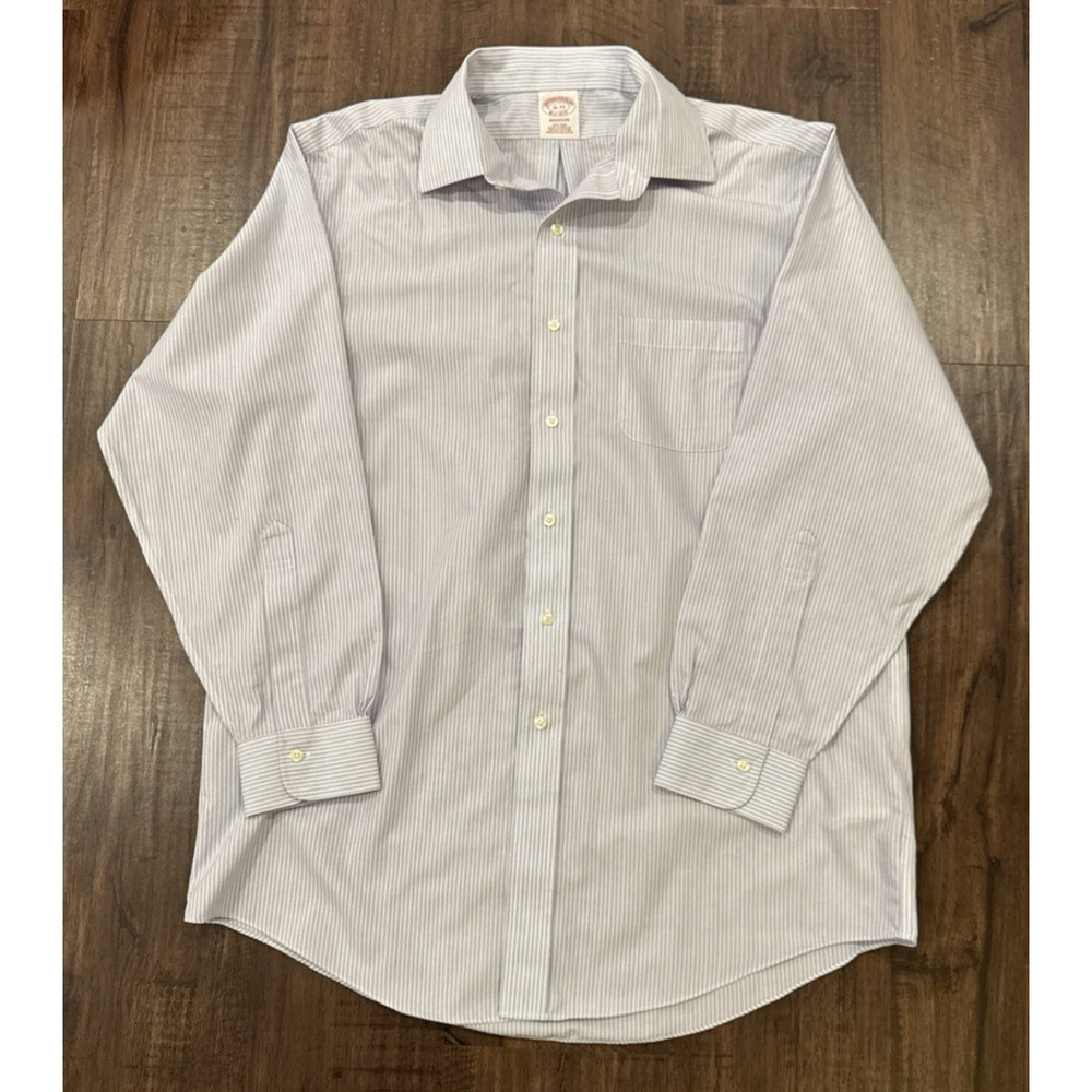 Brooks Brothers Shirt Mens 16-33 Madison Striped Button Up Red White Blue